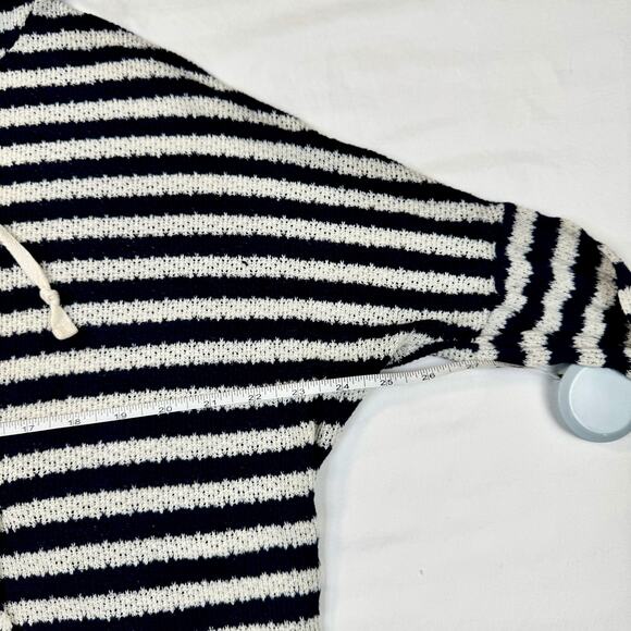 Abercrombie & Fitch Relaxed Striped Hoodie Navy White Women’s Medium Nautical - Picture 14 of 15